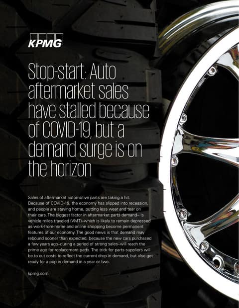Stop-start: Auto aftermarket sales have stalled because of COVID-19, but a demand surge is on the horizon
