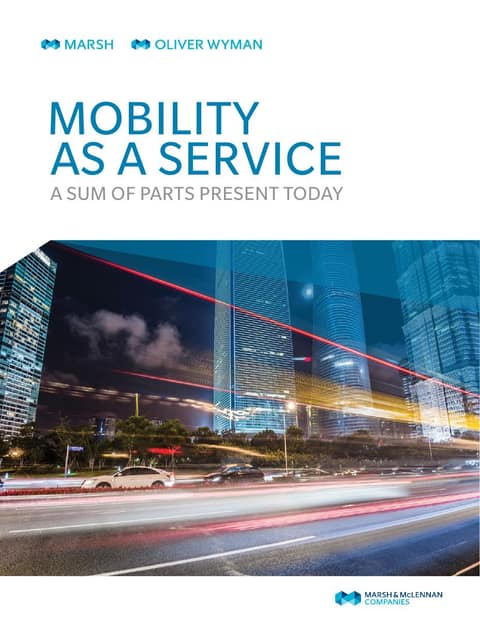 Mobility as a service