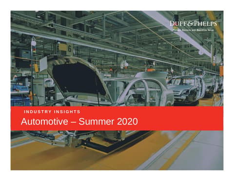 Automotive industry insights summer 2020