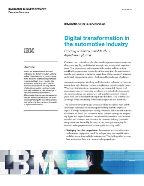 Digital transformation in the automotive industry
