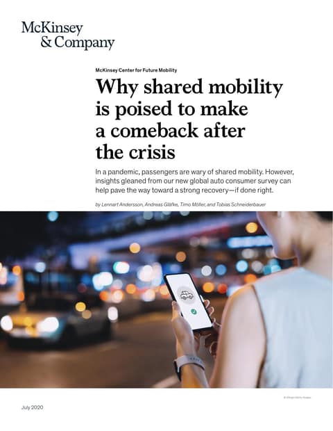 Why shared mobility is poised to make a comeback after the crisis
