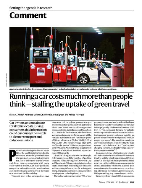 Running a car costs much more than people think — stalling the uptake of green travel