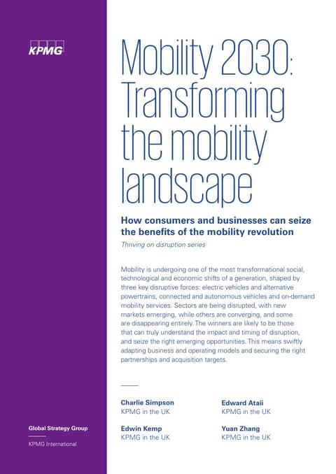 Mobility 2030:Transformingthe mobility landscape