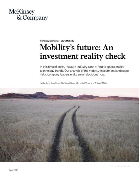 Mobilitys future an investment reality check